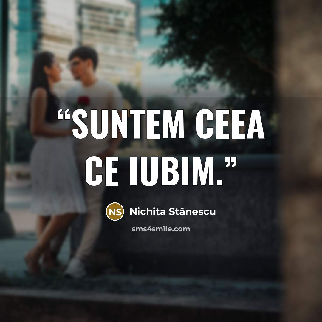 “Suntem ceea ce iubim.” quote by Nichita Stănescu