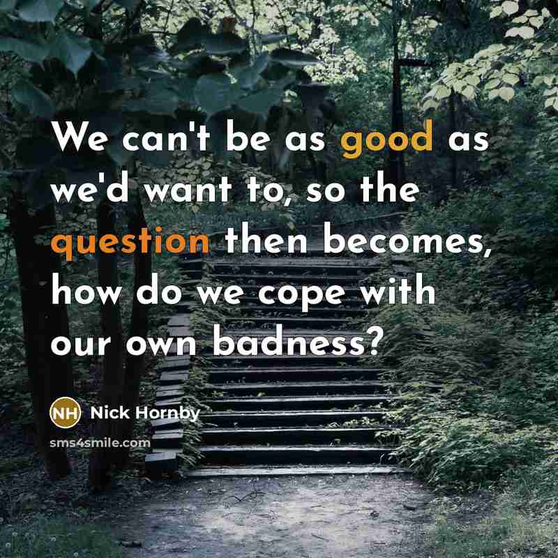 “We can't be as good as we'd want to, so…” quote by Nick Hornby