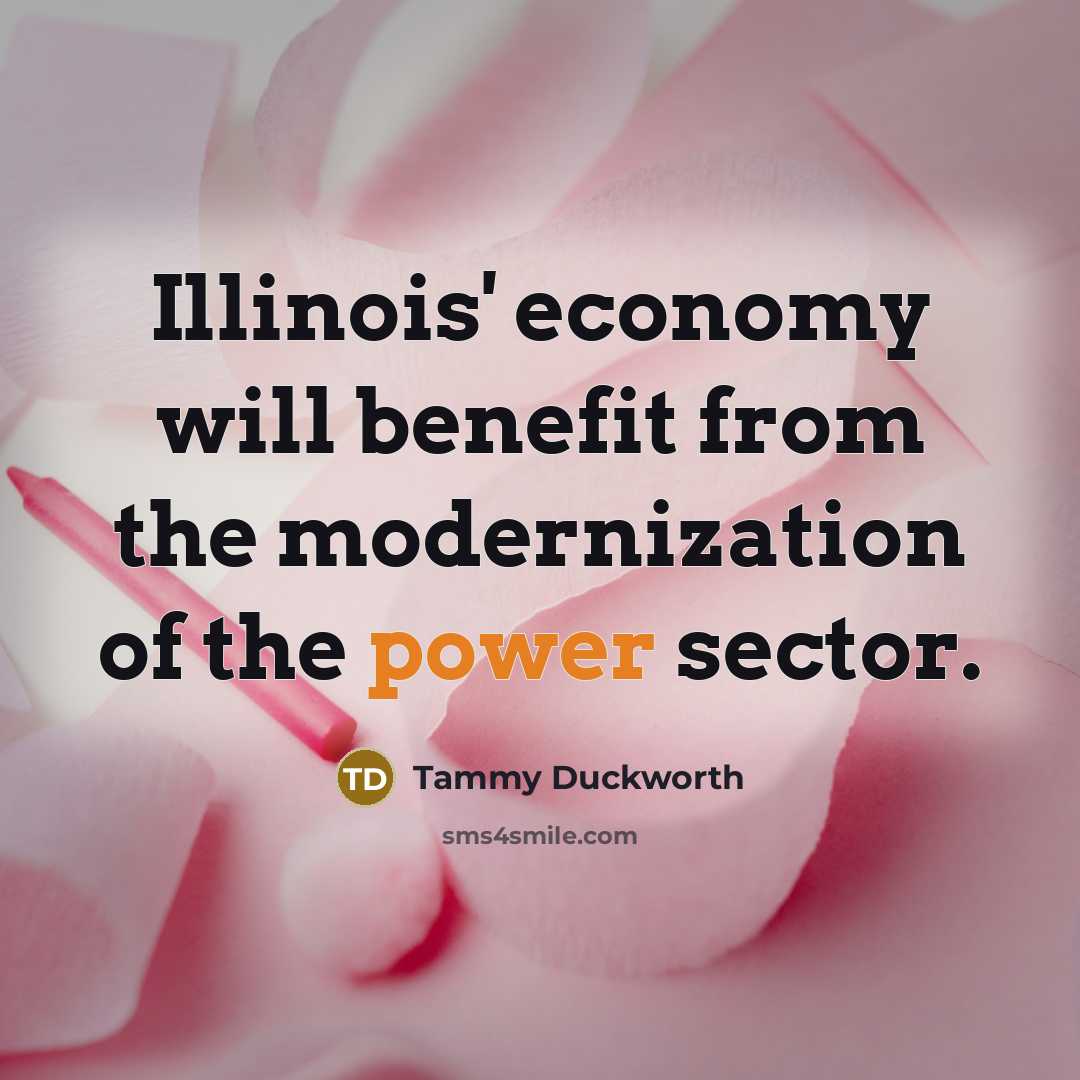 “Illinois' economy will benefit from the modernization of the power…” quote by Tammy Duckworth
