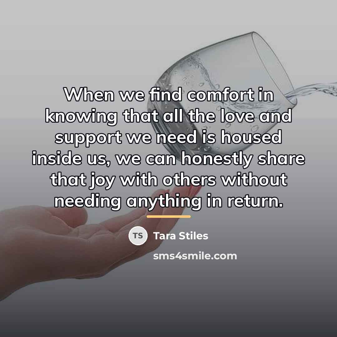 “When we find comfort in knowing that all the love…” quote by Tara Stiles