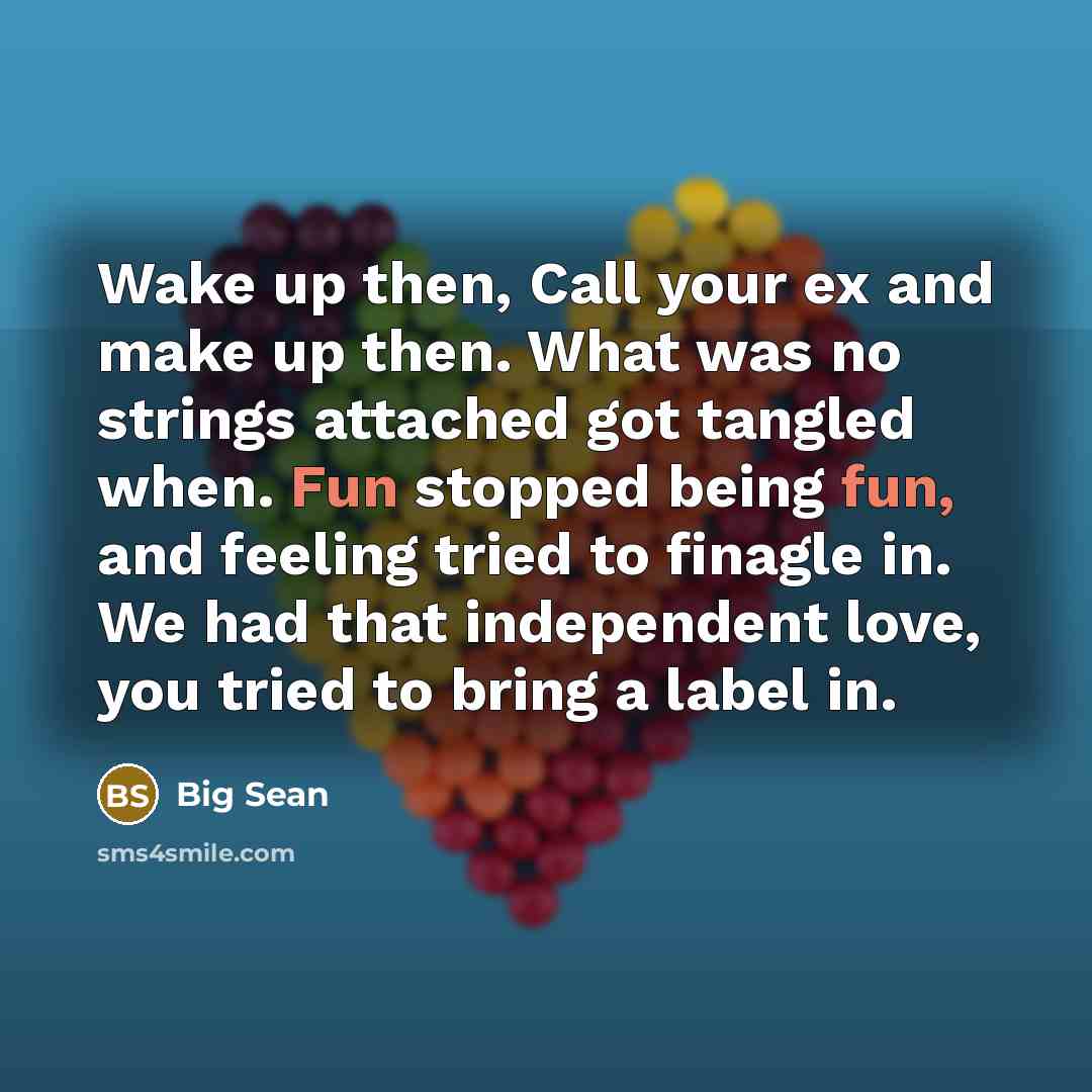 “Wake up then, Call your ex and make up then.…” quote by Big Sean