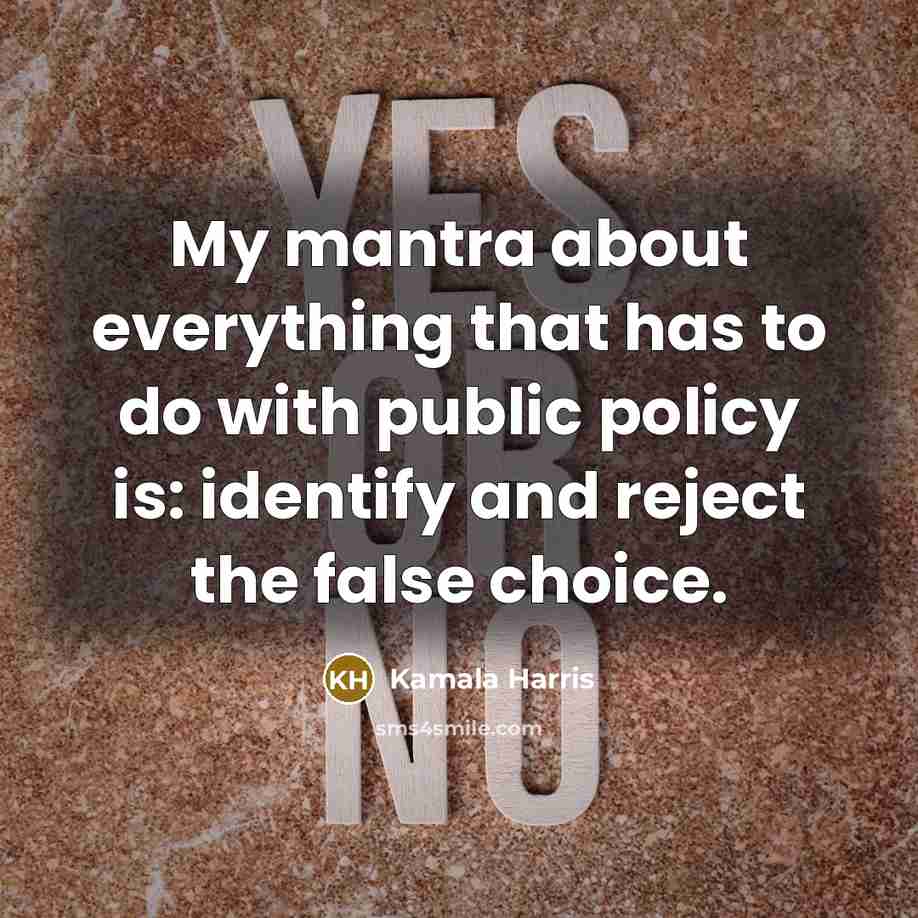 “My mantra about everything that has to do with public…” quote by Kamala Harris