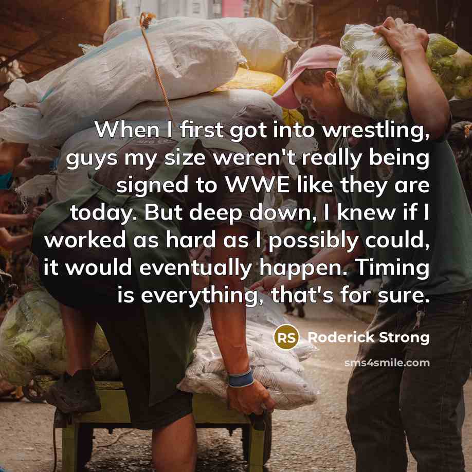 “When I first got into wrestling, guys my size weren't…” quote by Roderick Strong