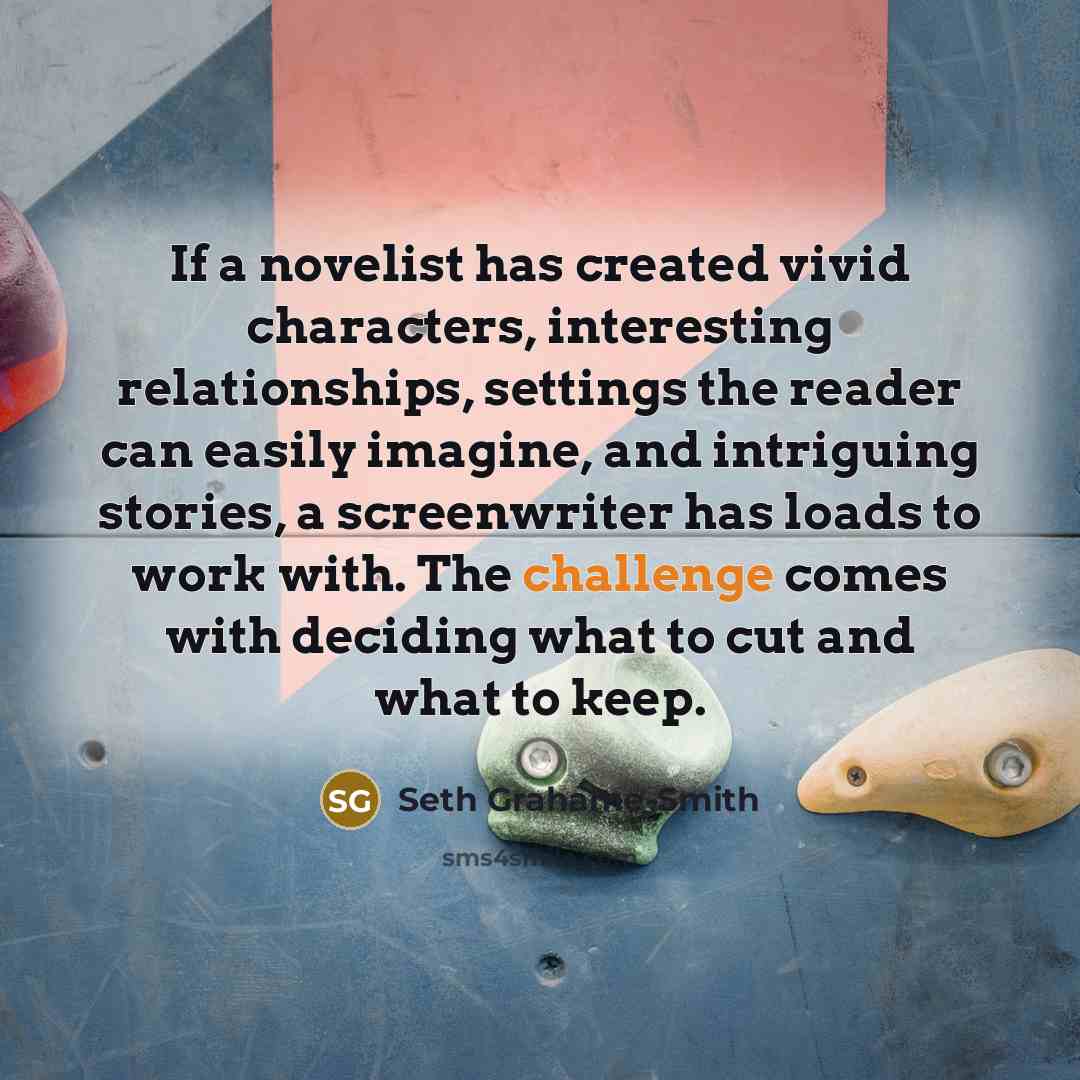 “If a novelist has created vivid characters, interesting relationships, settings…” quote by Seth Grahame-Smith