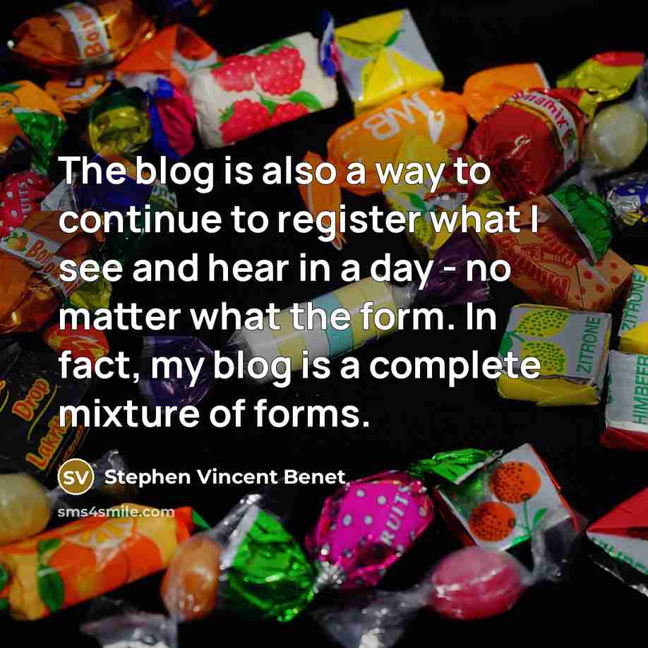 “The blog is also a way to continue to register…” quote by Stephen Vincent Benet