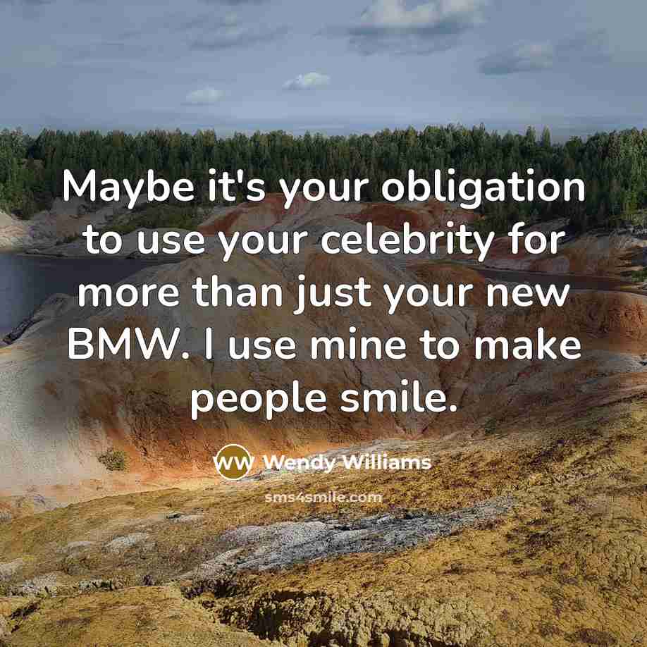 “Maybe it's your obligation to use your celebrity for more…” quote by Wendy Williams