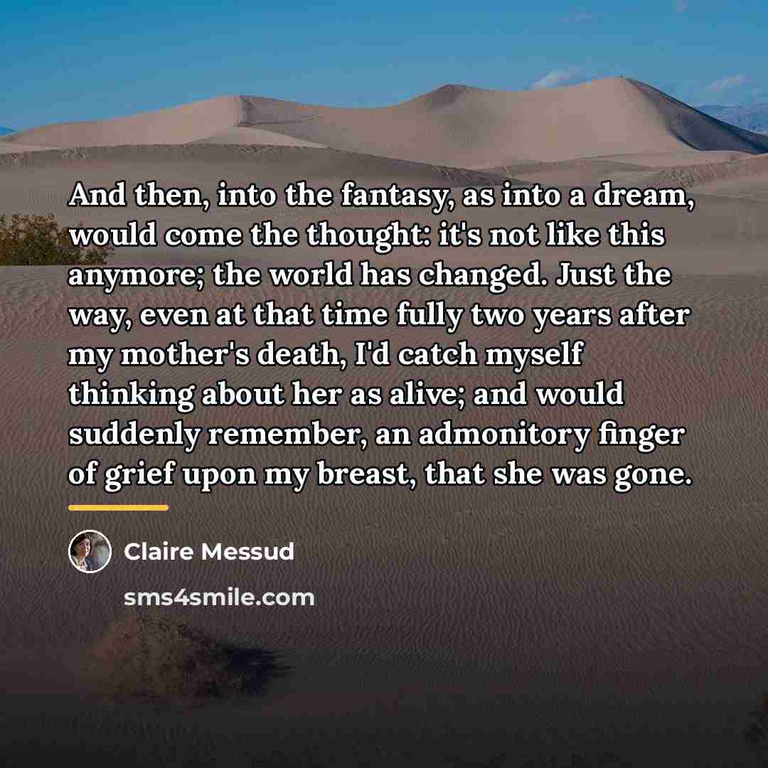 “And then, into the fantasy, as into a dream, would…” quote by Claire Messud