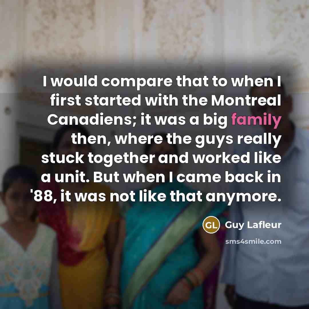 “I would compare that to when I first started with…” quote by Guy Lafleur