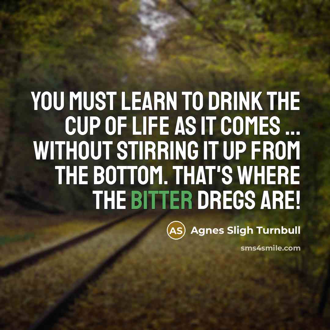 “You must learn to drink the cup of life as…” quote by Agnes Sligh Turnbull