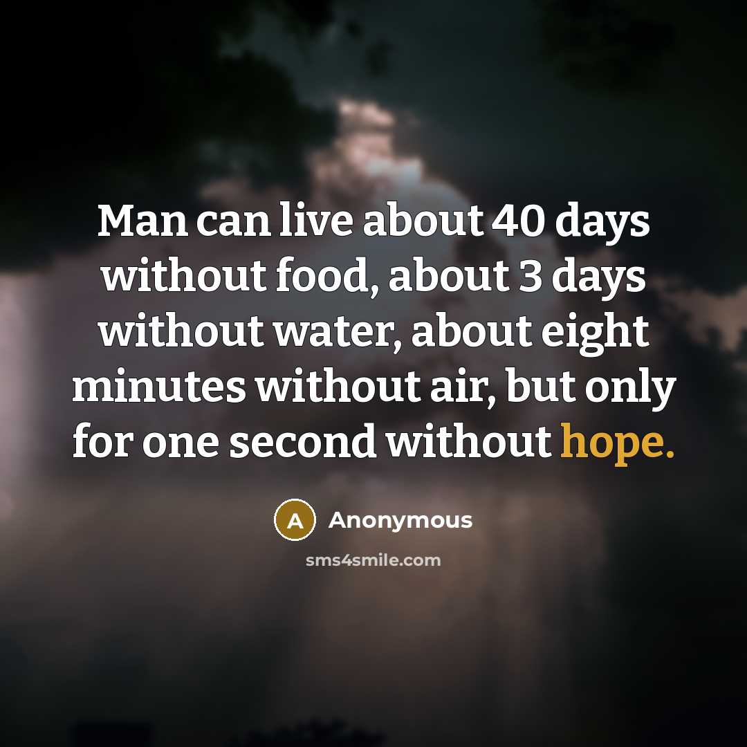 “Man can live about 40 days without food, about 3…” quote by Anonymous