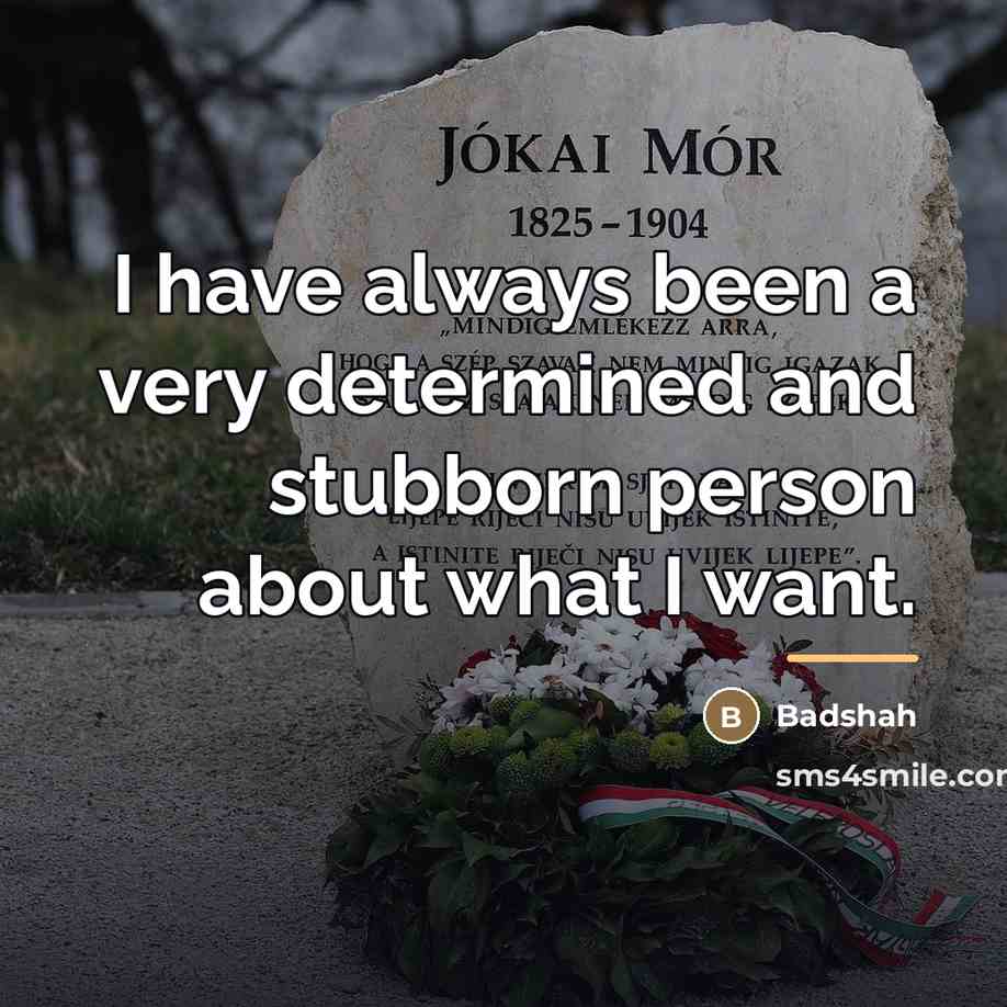 “I have always been a very determined and stubborn person…” quote by Badshah
