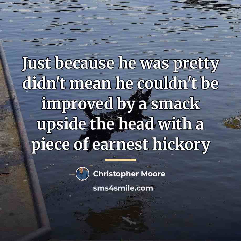“Just because he was pretty didn't mean he couldn't be…” quote by Christopher Moore