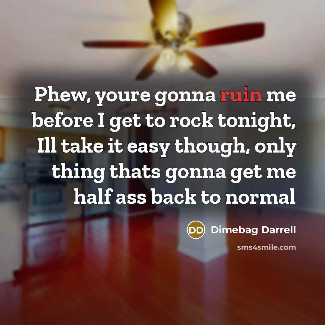 “Phew, youre gonna ruin me before I get to rock…” quote by Dimebag Darrell