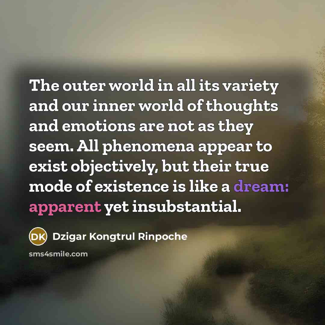 “The outer world in all its variety and our inner…” quote by Dzigar Kongtrul Rinpoche