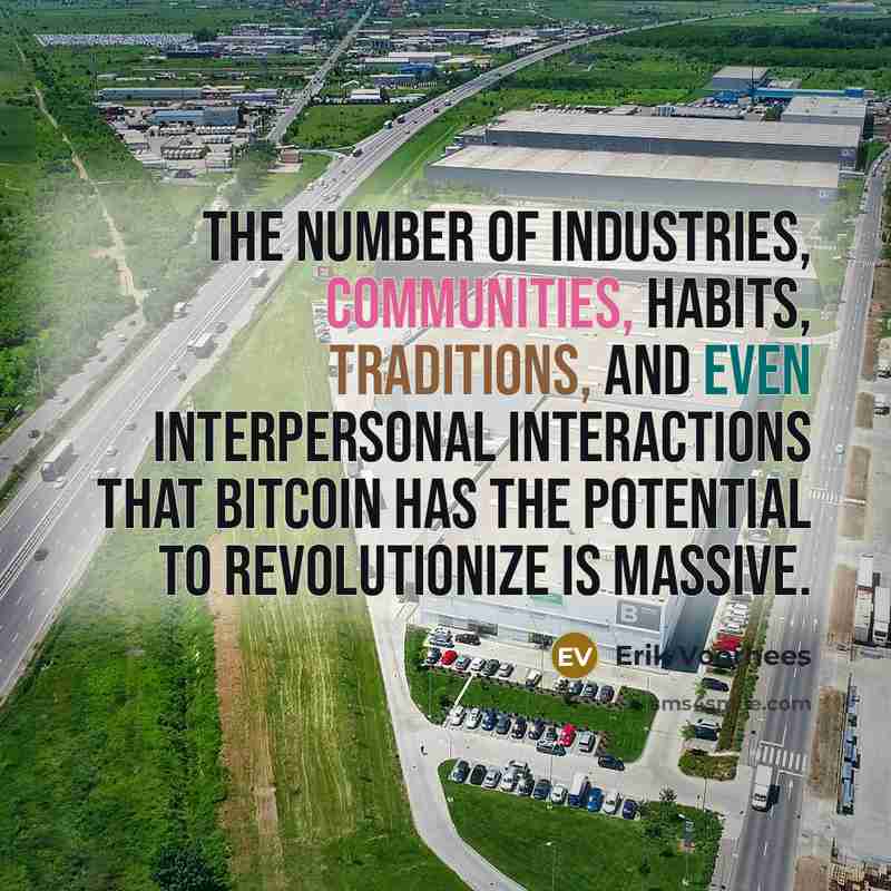 “The number of industries, communities, habits, traditions, and even interpersonal…” quote by Erik Voorhees