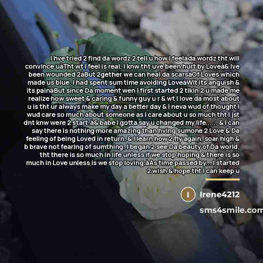“I hve tried 2 find da wordz 2 tell u…” quote by Irene4212