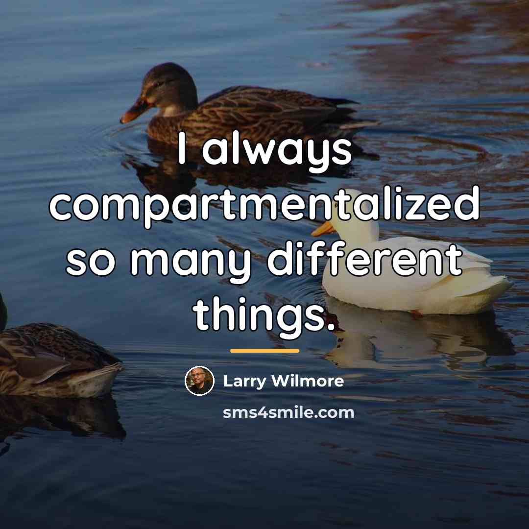 “I always compartmentalized so many different things.…” quote by Larry Wilmore