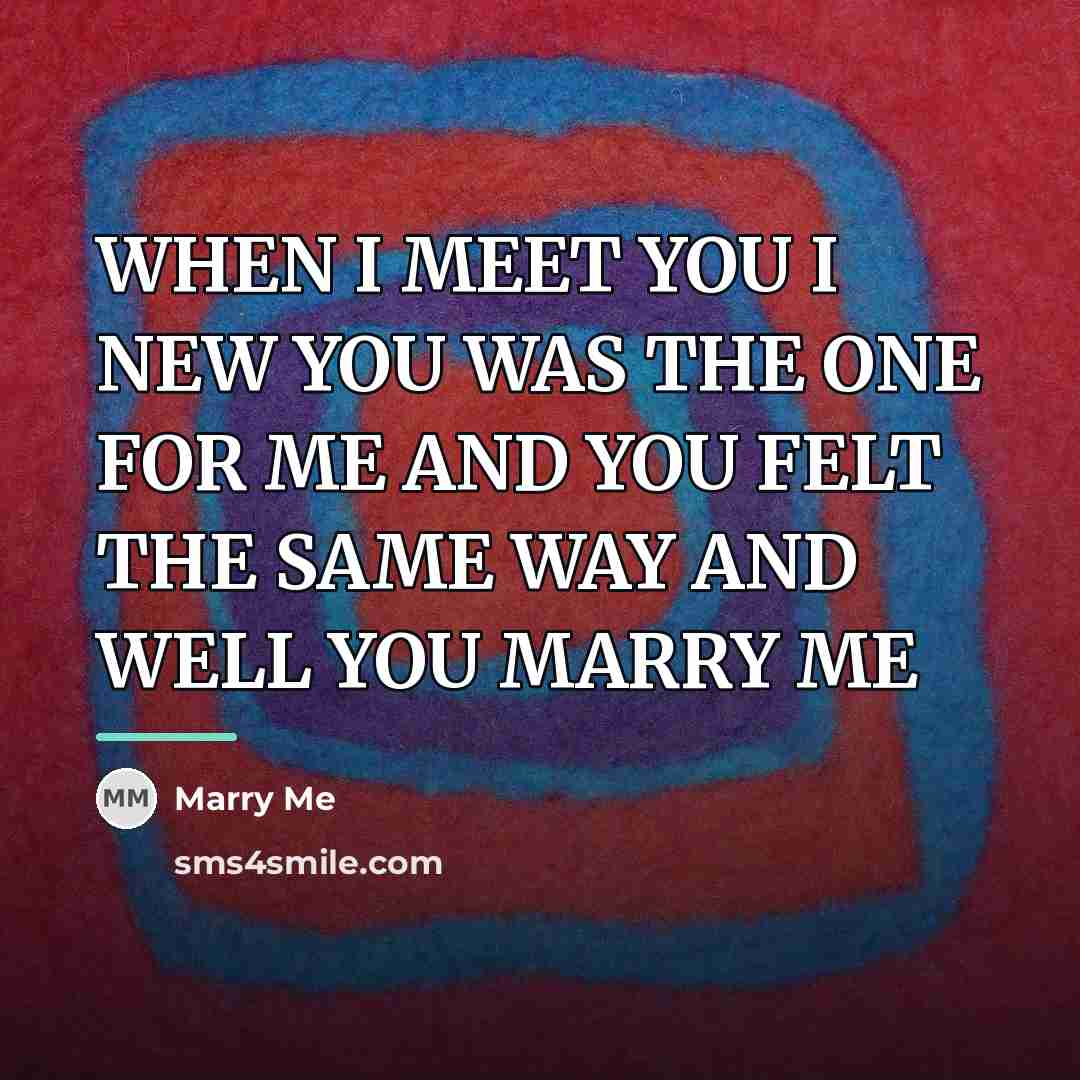 “WHEN I MEET YOU I NEW YOU WAS THE ONE…” quote by Marry Me
