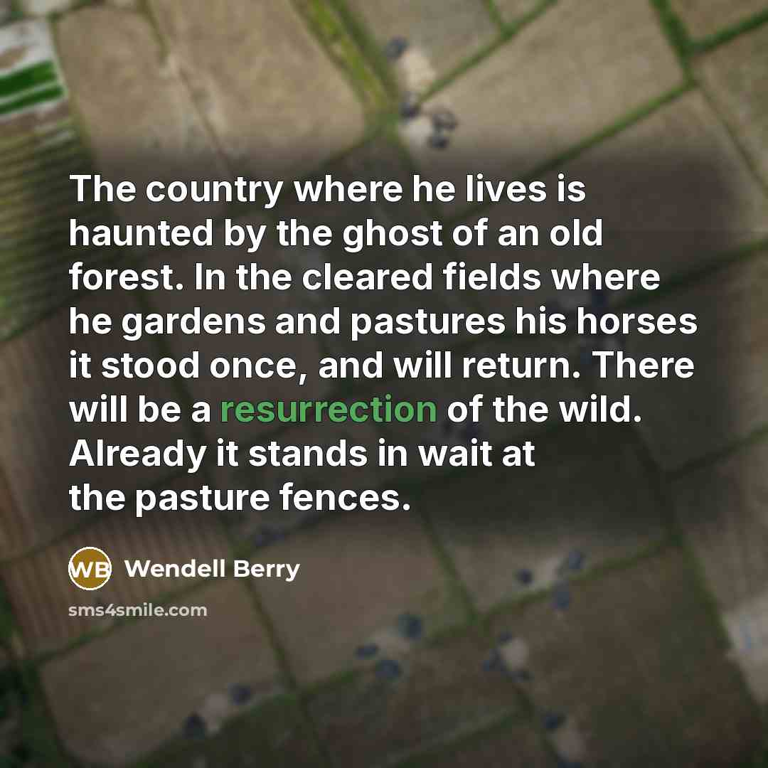 “The country where he lives is haunted by the ghost…” quote by Wendell Berry