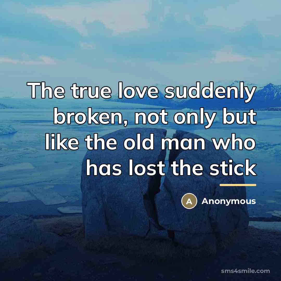 “The true love suddenly broken, not only but like the…” quote by Anonymous