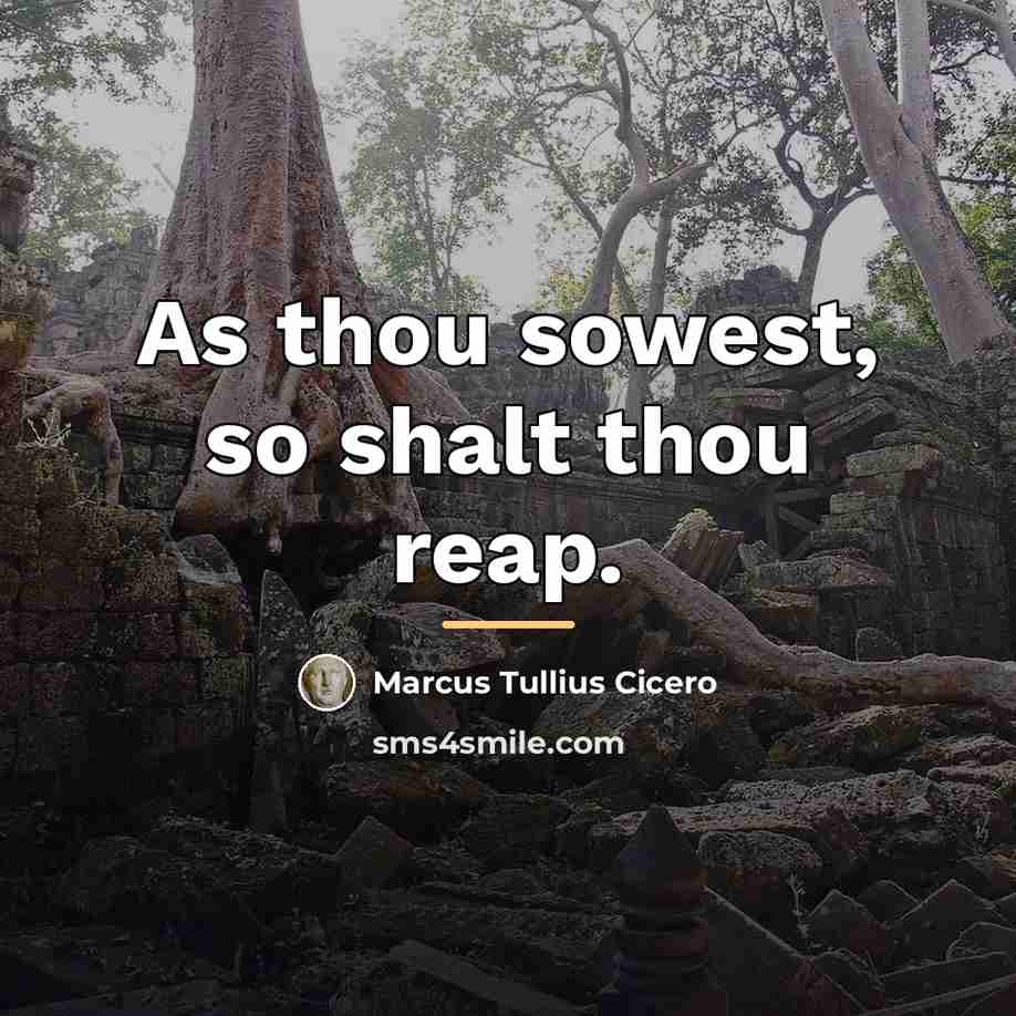 “As thou sowest, so shalt thou reap.…” quote by Marcus Tullius Cicero