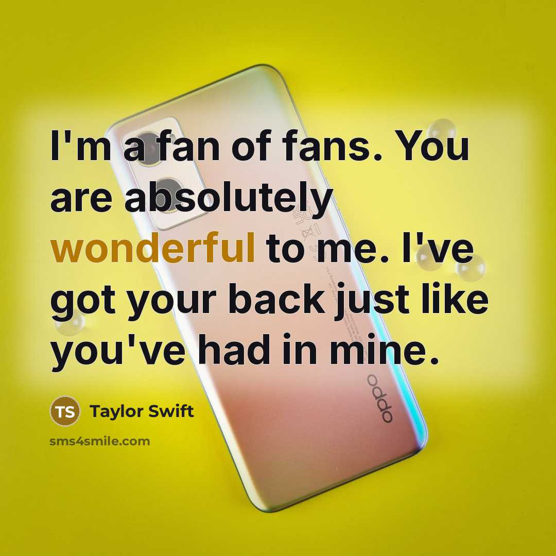 “I'm a fan of fans. You are absolutely wonderful to…” quote by Taylor Swift