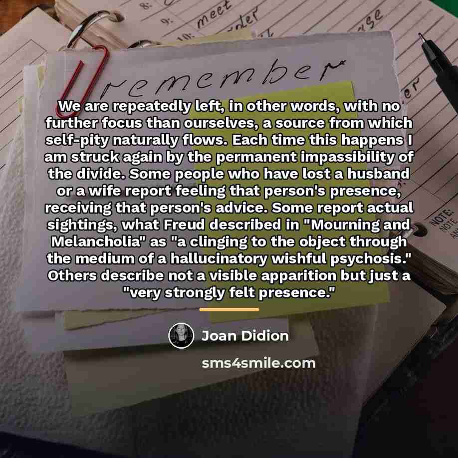 “We are repeatedly left, in other words, with no further…” quote by Joan Didion