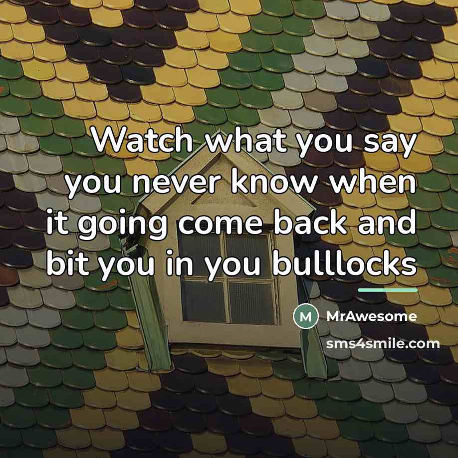 “Watch what you say you never know when it going…” quote by MrAwesome