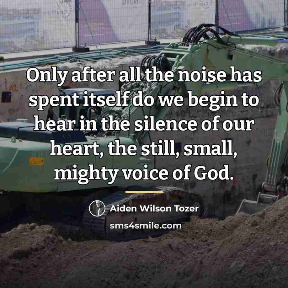 “Only after all the noise has spent itself do we…” quote by Aiden Wilson Tozer