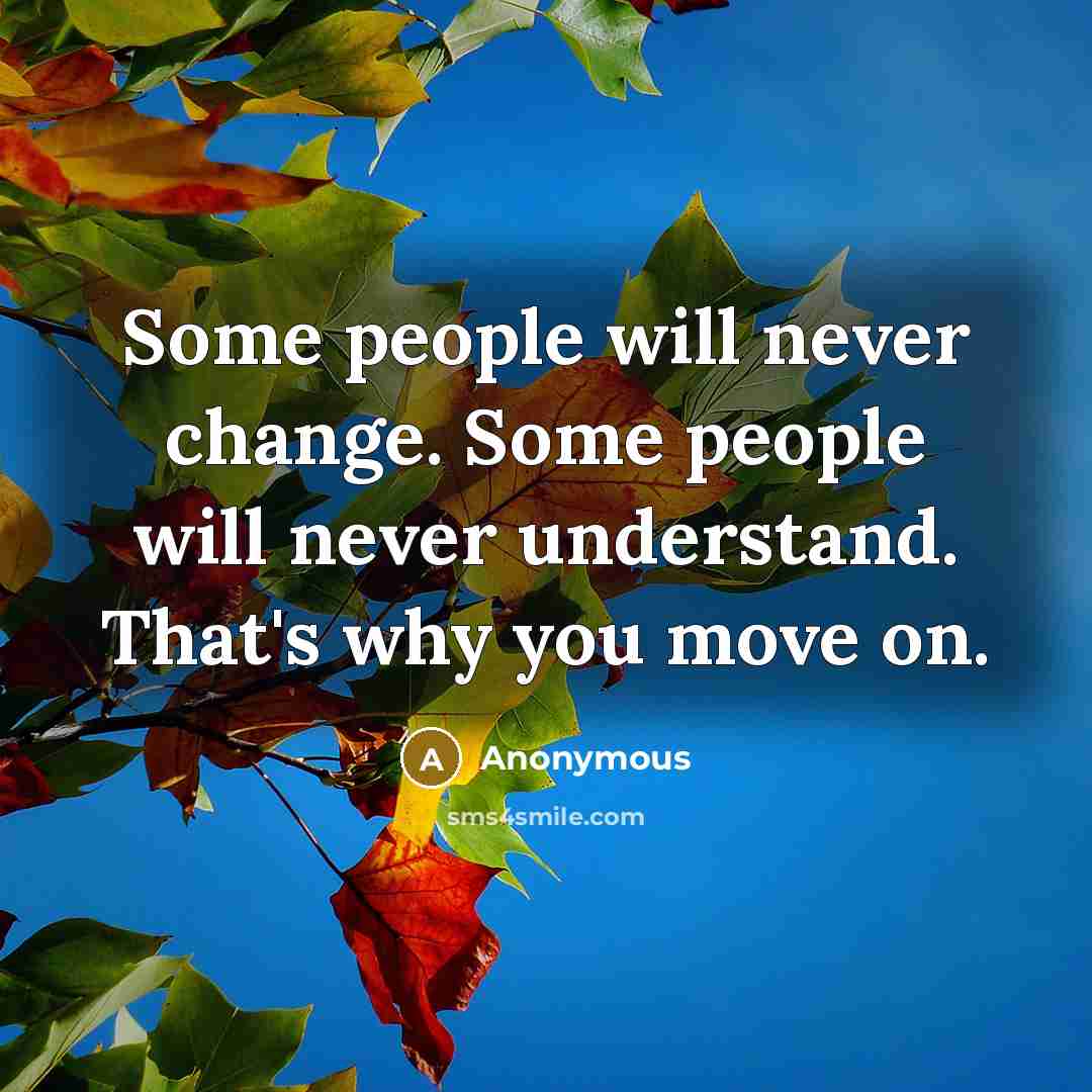 “Some people will never change. Some people will never understand.…” quote by Anonymous