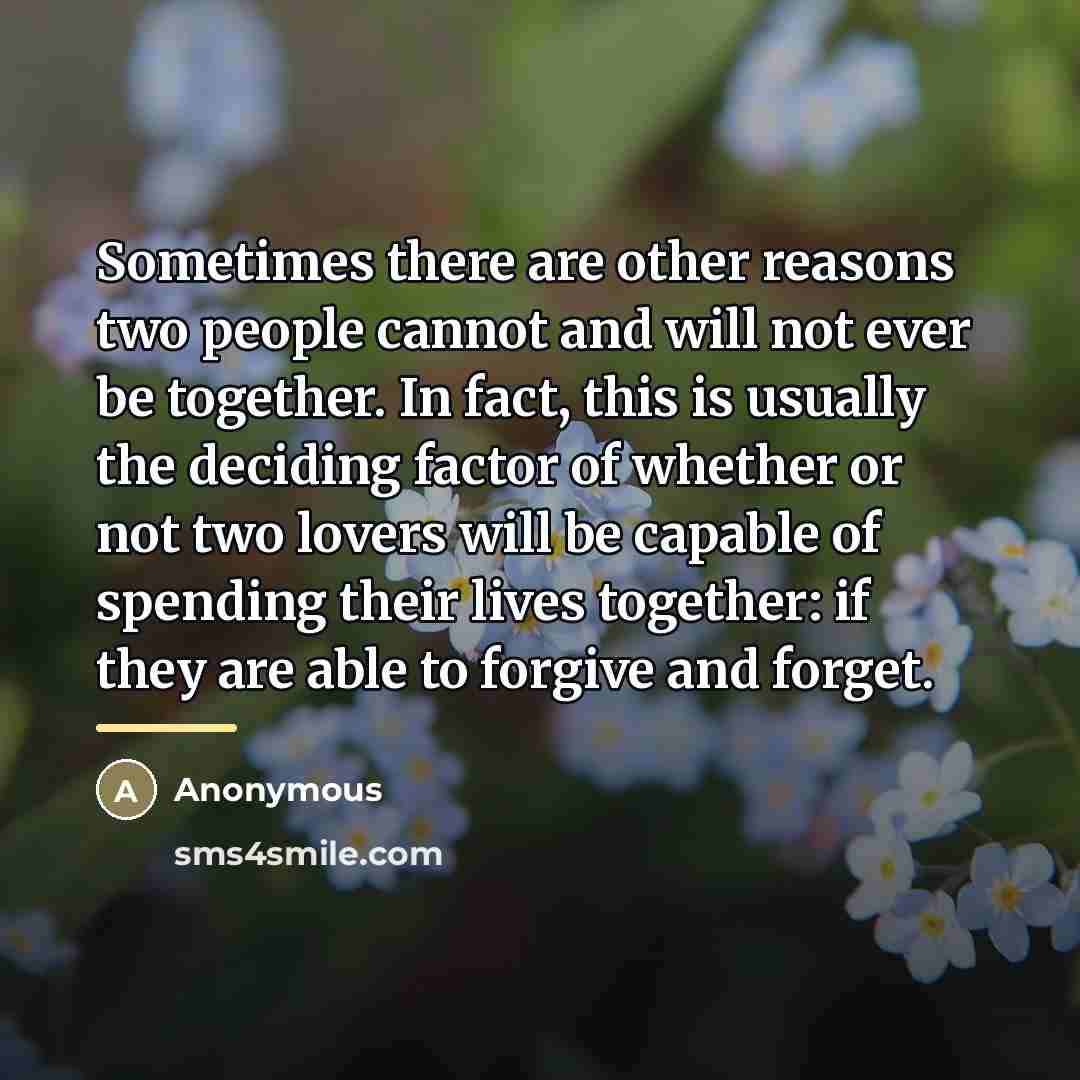 “Sometimes there are other reasons two people cannot and will…” quote by Anonymous