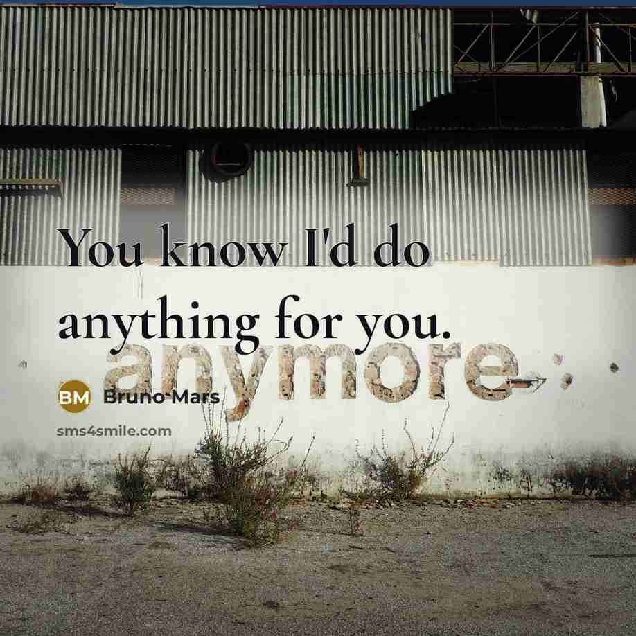 “You know I'd do anything for you.…” quote by Bruno Mars