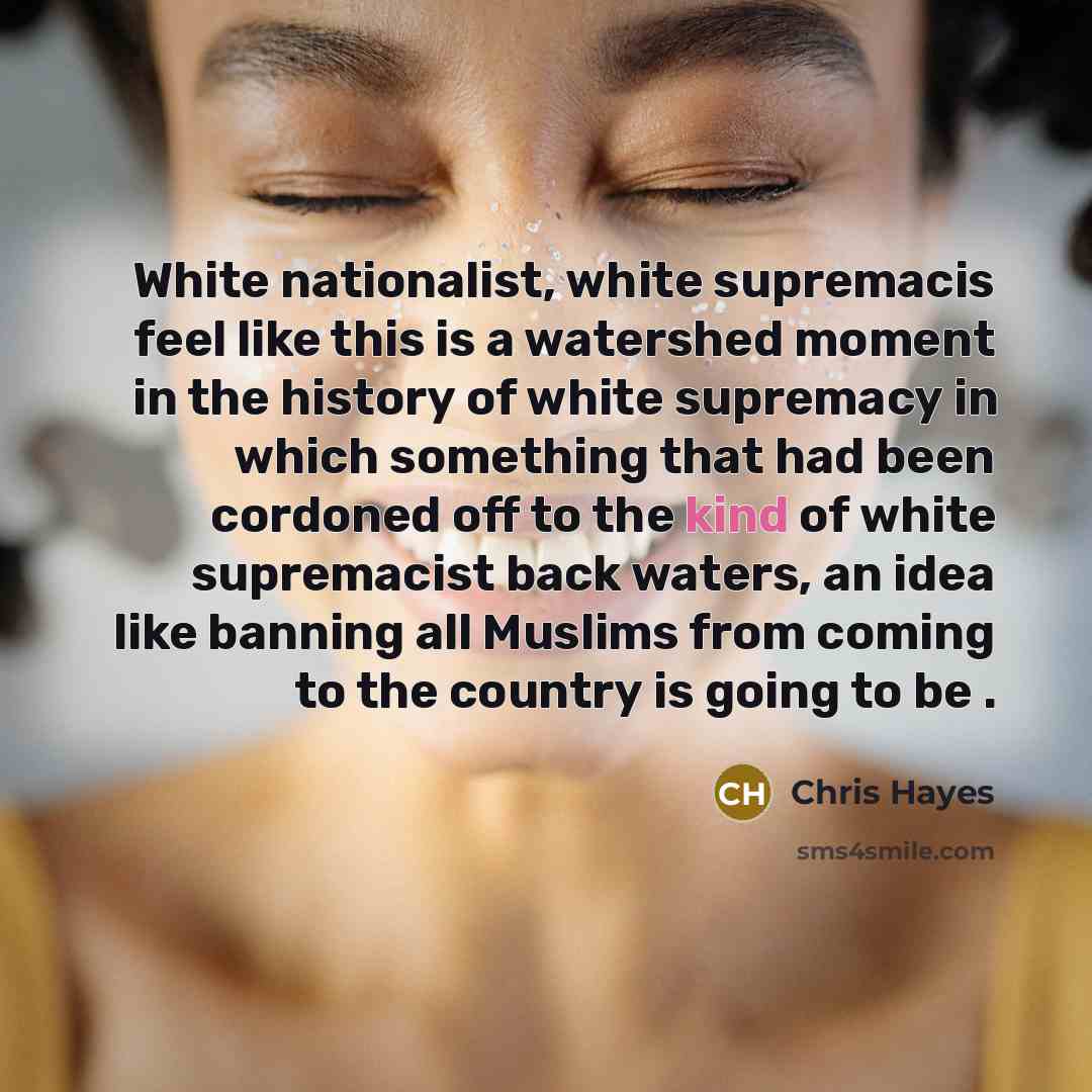 “White nationalist, white supremacis feel like this is a watershed…” quote by Chris Hayes