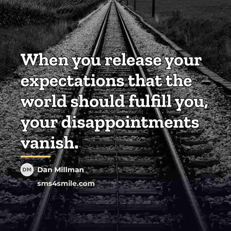 “When you release your expectations that the world should fulfill…” quote by Dan Millman