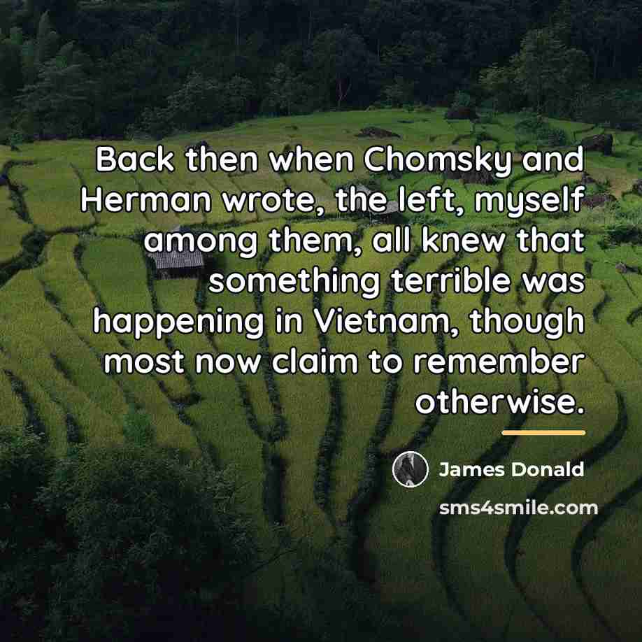 “Back then when Chomsky and Herman wrote, the left, myself…” quote by James Donald