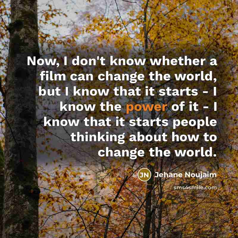 “Now, I don't know whether a film can change the…” quote by Jehane Noujaim