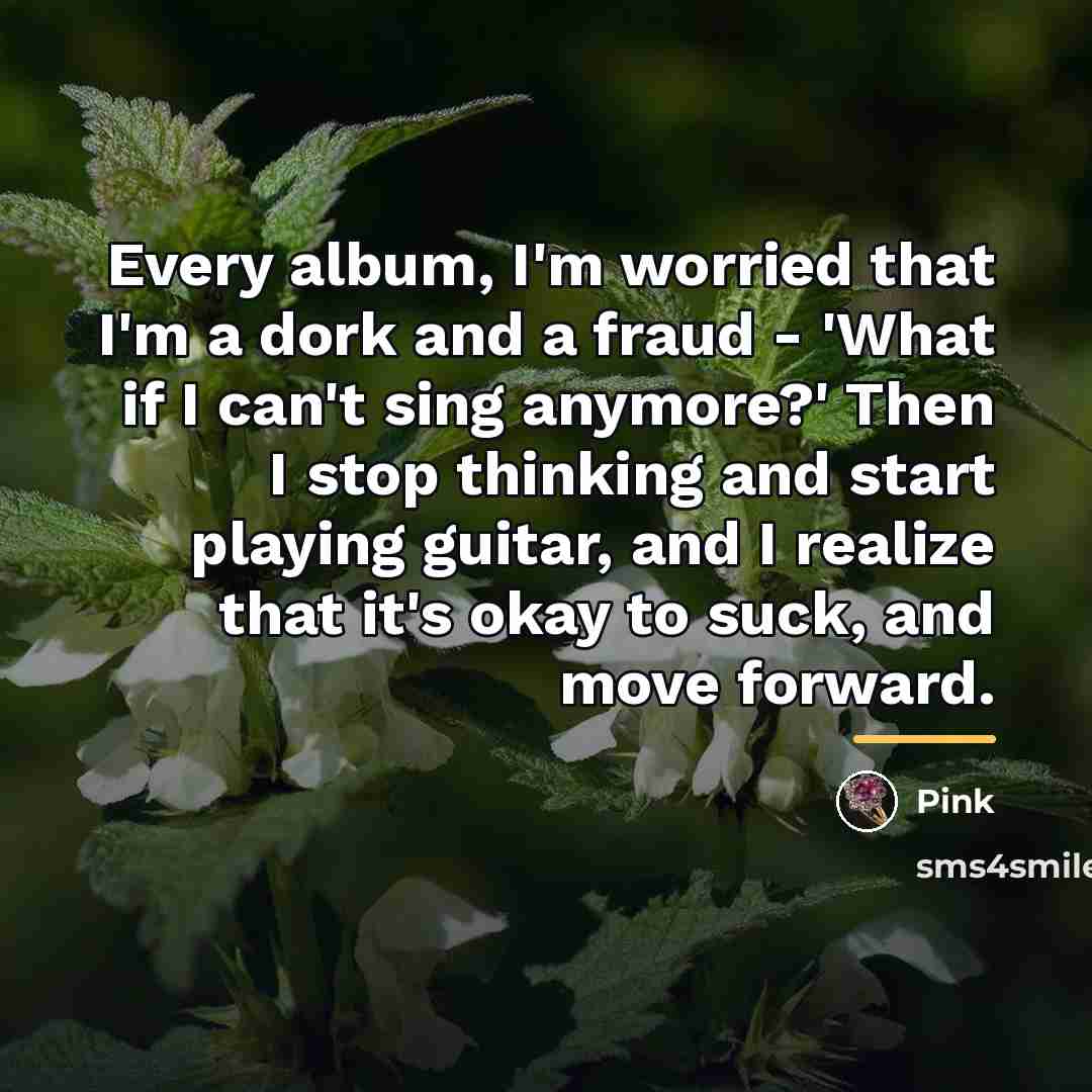 “Every album, I'm worried that I'm a dork and a…” quote by Pink