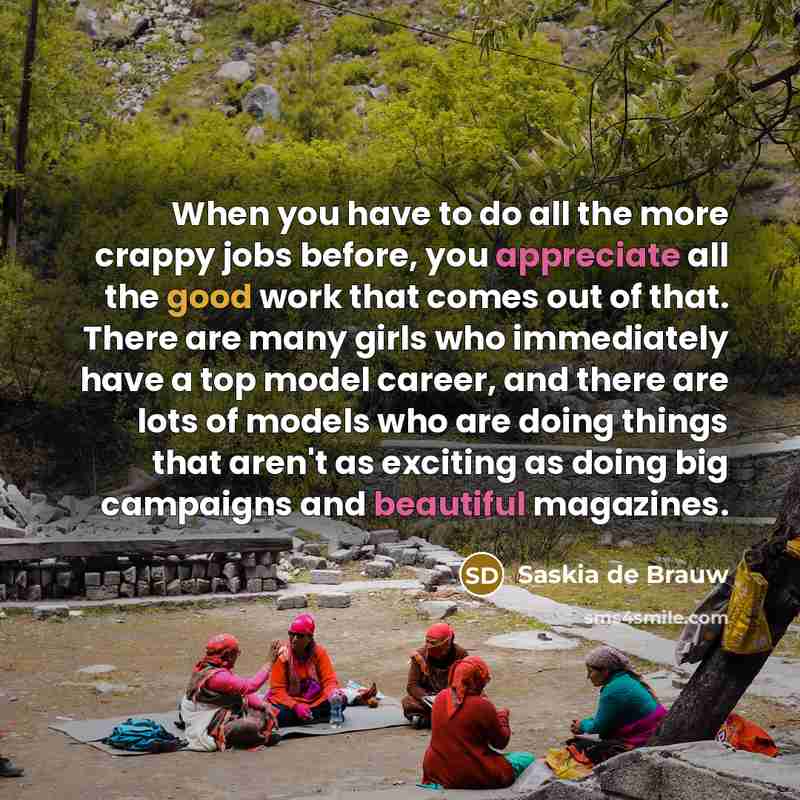 “When you have to do all the more crappy jobs…” quote by Saskia de Brauw