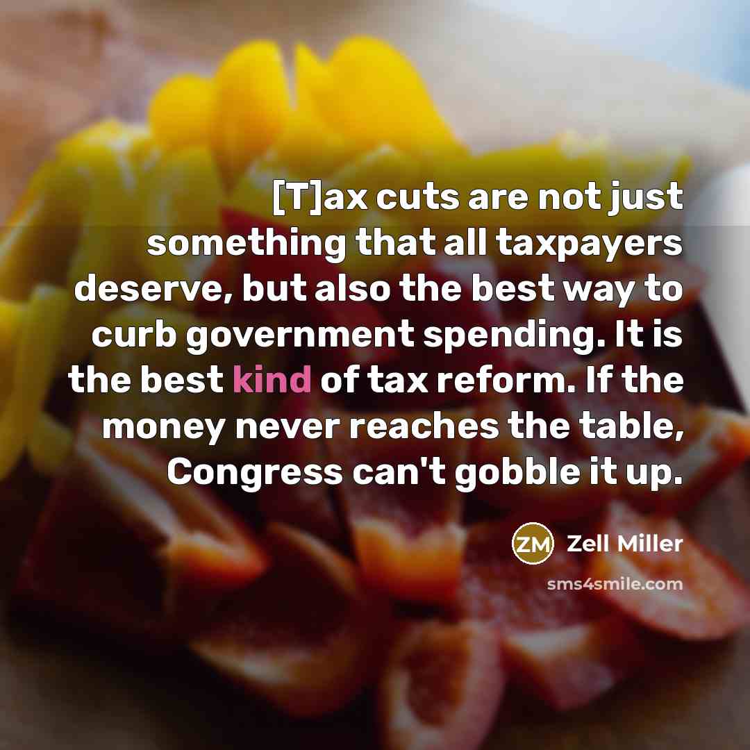 “[T]ax cuts are not just something that all taxpayers deserve,…” quote by Zell Miller