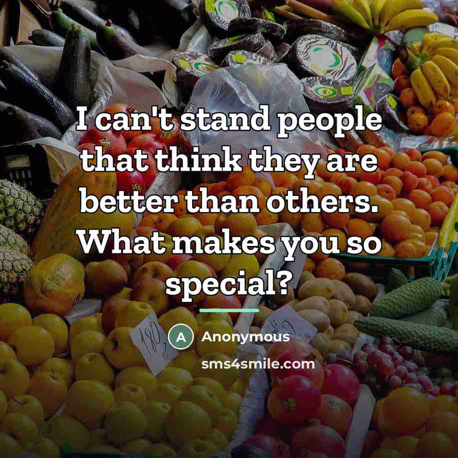 “I can't stand people that think they are better than…” quote by Anonymous