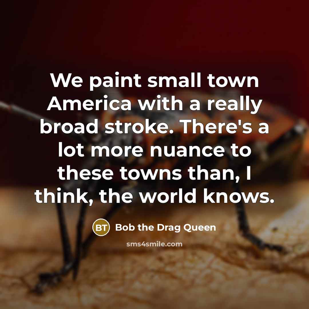 “We paint small town America with a really broad stroke.…” quote by Bob the Drag Queen