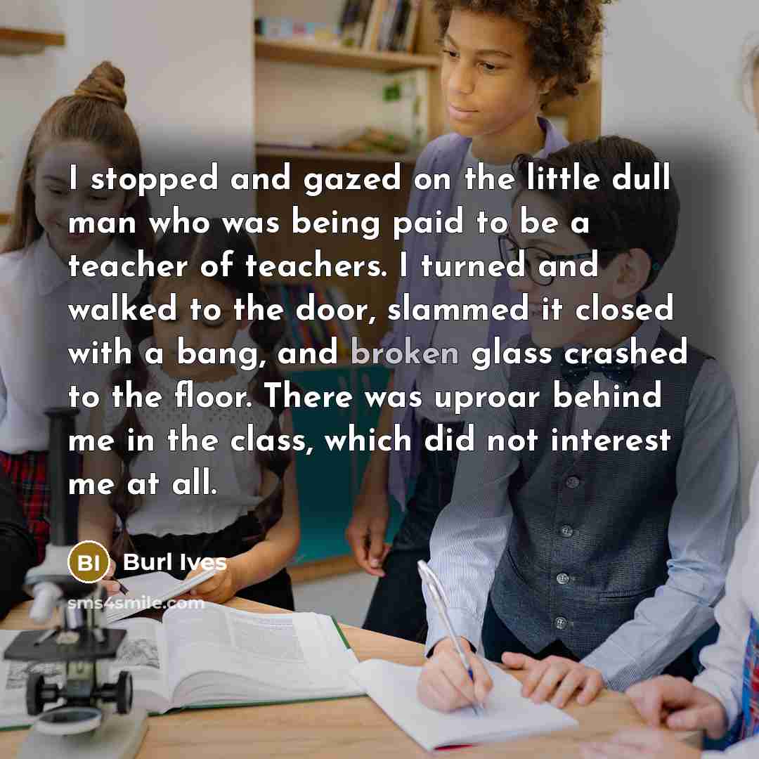 “I stopped and gazed on the little dull man who…” quote by Burl Ives