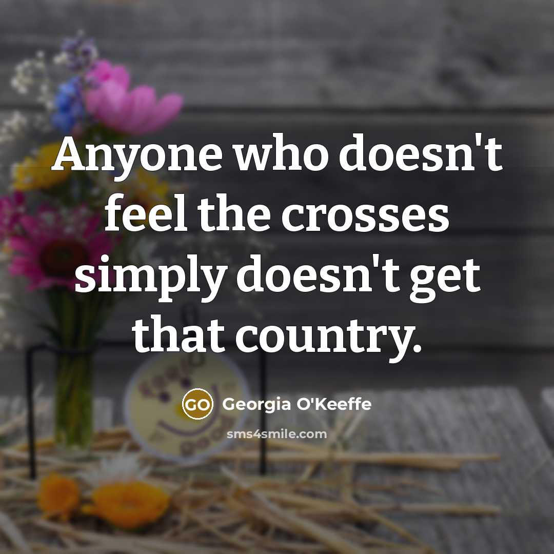 “Anyone who doesn't feel the crosses simply doesn't get that…” quote by Georgia O'Keeffe