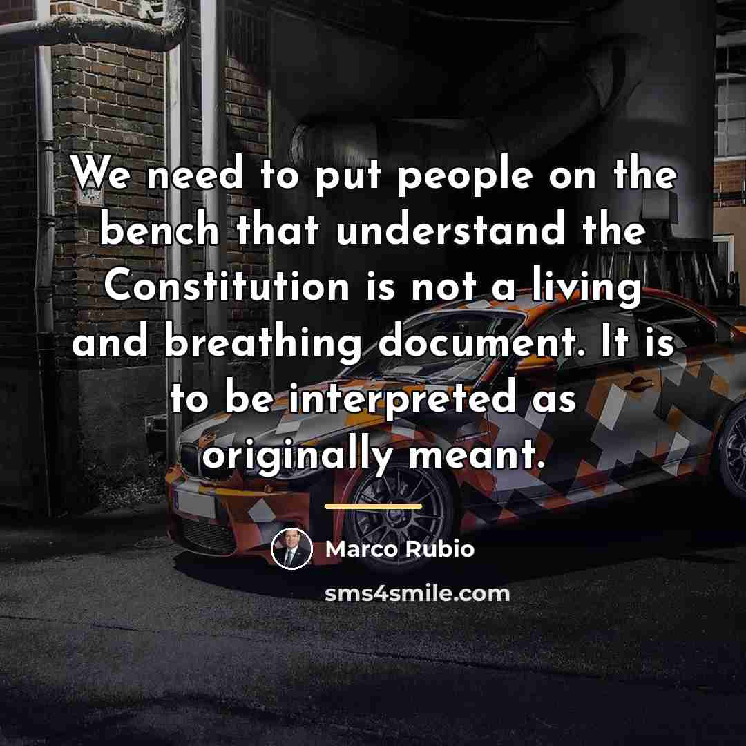 “We need to put people on the bench that understand…” quote by Marco Rubio