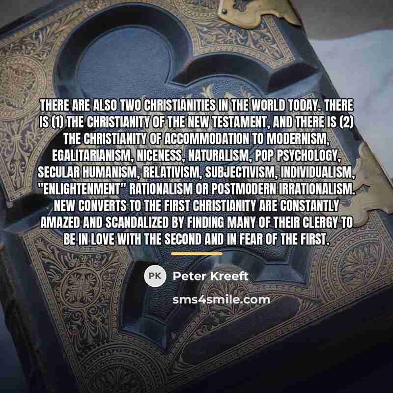 “There are also two Christianities in the world today. There…” quote by Peter Kreeft