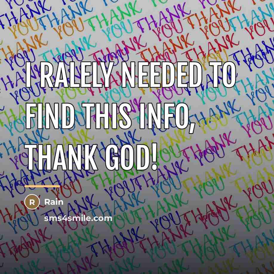 “I ralely needed to find this info, thank God!…” quote by Rain