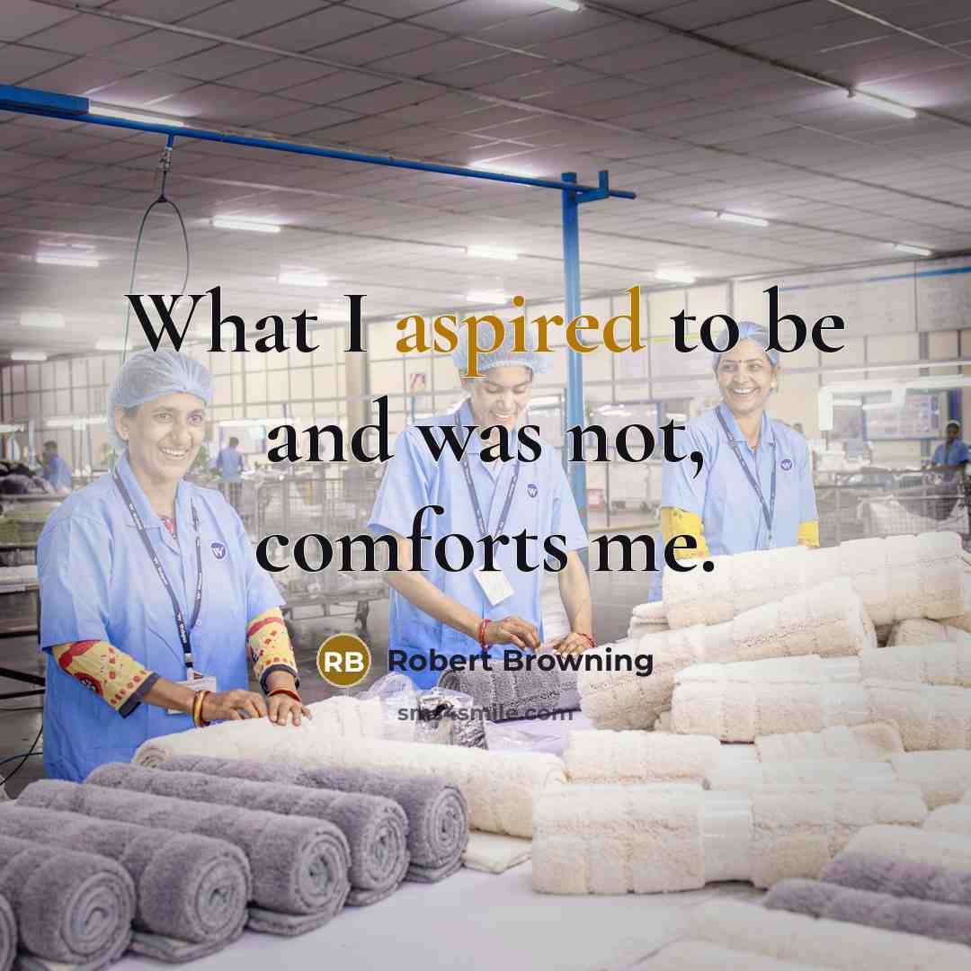 “What I aspired to be and was not, comforts me.” quote by Robert Browning