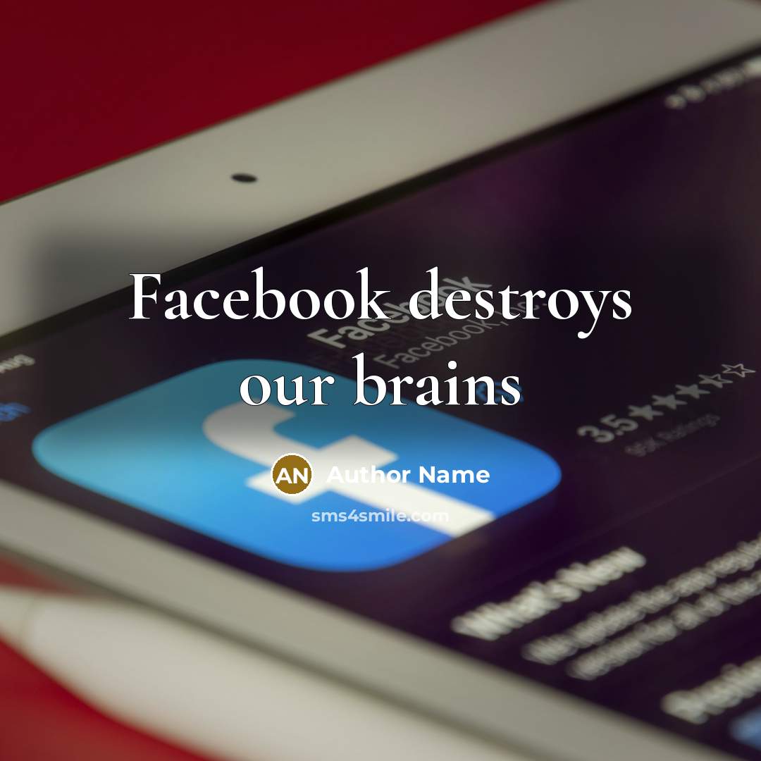 “Facebook destroys our brains…” quote by Author Name