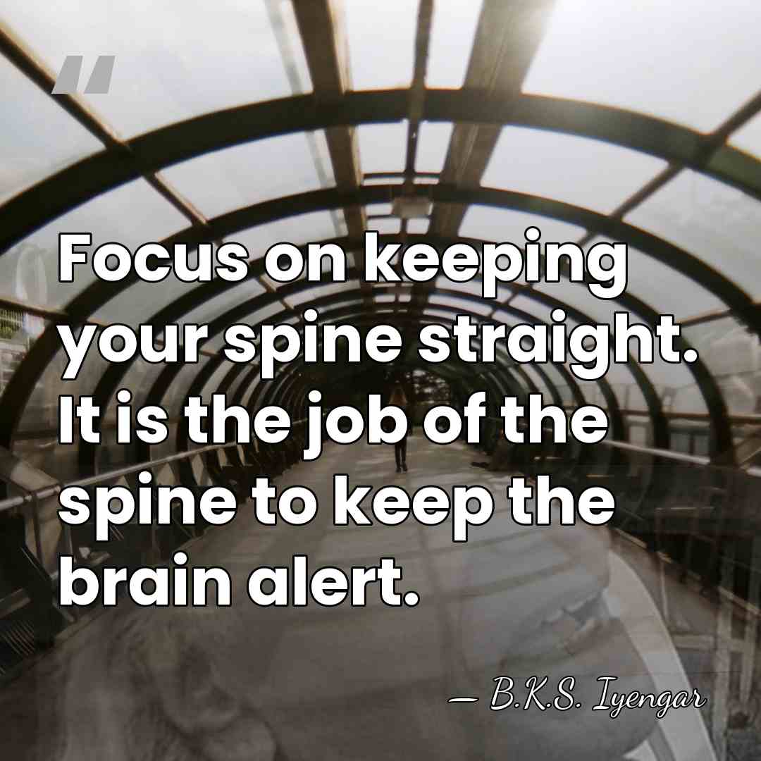 Focus on keeping your spine straight. It is the job of the&hellip; - B.K.S. Iyengar