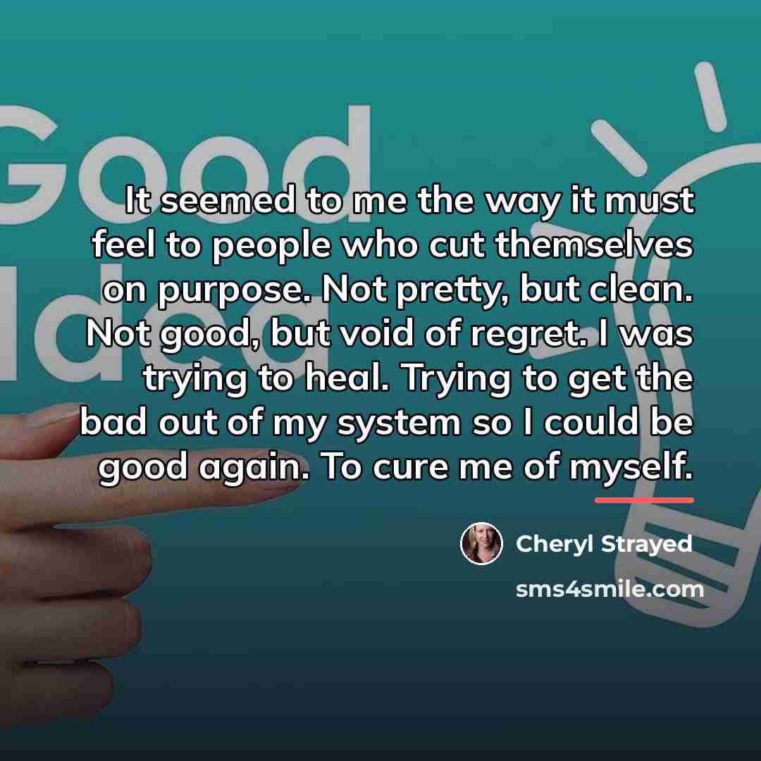 “It seemed to me the way it must feel to…” quote by Cheryl Strayed